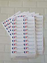 Load image into Gallery viewer, Postcrossing ID stickers with weather - ir at cn pl ca fr
