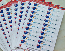 Load image into Gallery viewer, Postcrossing ID stickers with weather - au, ch, de,fi,gb, nl, ru, tw, us, jp, kr