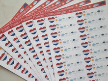 Load image into Gallery viewer, Postcrossing ID stickers with weather - au, ch, de,fi,gb, nl, ru, tw, us, jp, kr