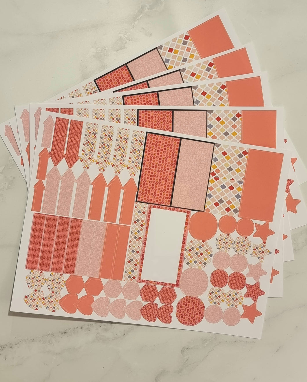 Planner Stickers Patterned- 5 sheets