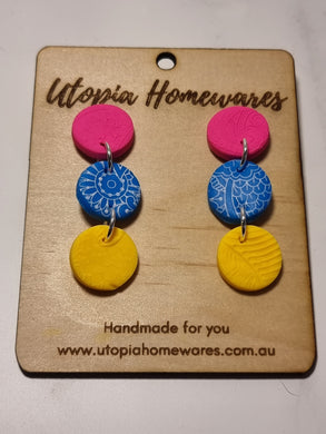 Triple Drop - Polymer Clay earrings