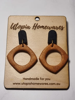 Diamond loops - Polymer Clay earring